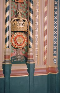 在皇家画廊，c.1841（彩绘木）门建筑的细节 作者 查尔斯·巴里